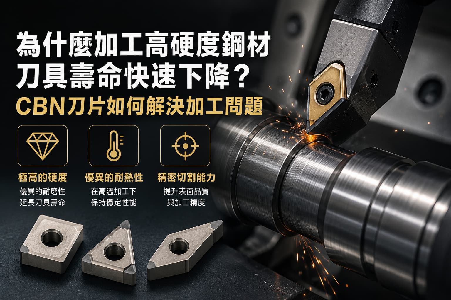  為什麼加工高硬度鋼材時刀具壽命總是快速下降？CBN刀片如何解決加工問題